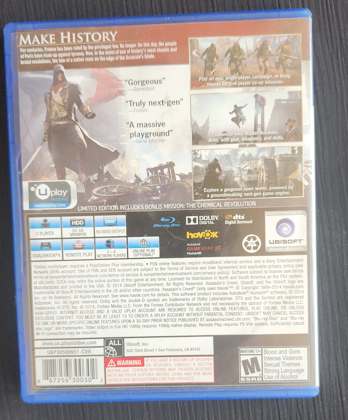 Assassins Creed Unity Limited Edition for Playstation 4