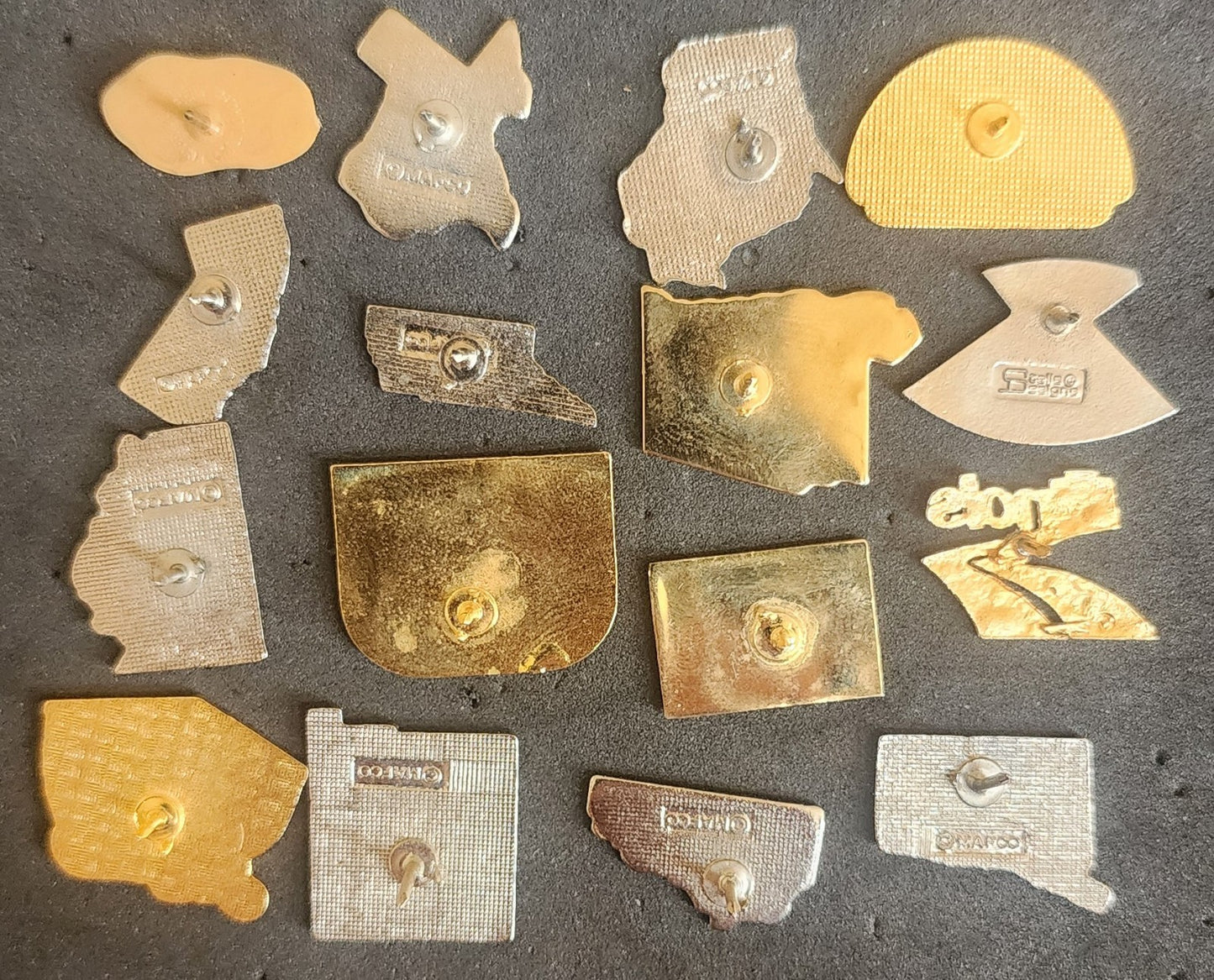 Vintage Enamel U.S. State Lapel Pins - Lot of 16