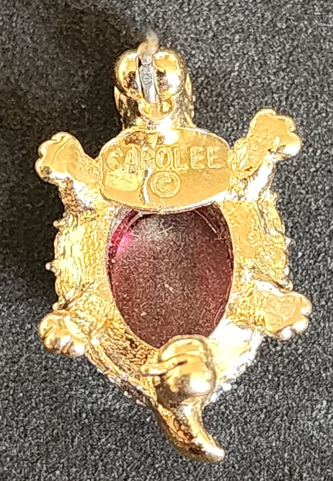 Vintage Signed Carolee rhinestone turtle brooch Rare