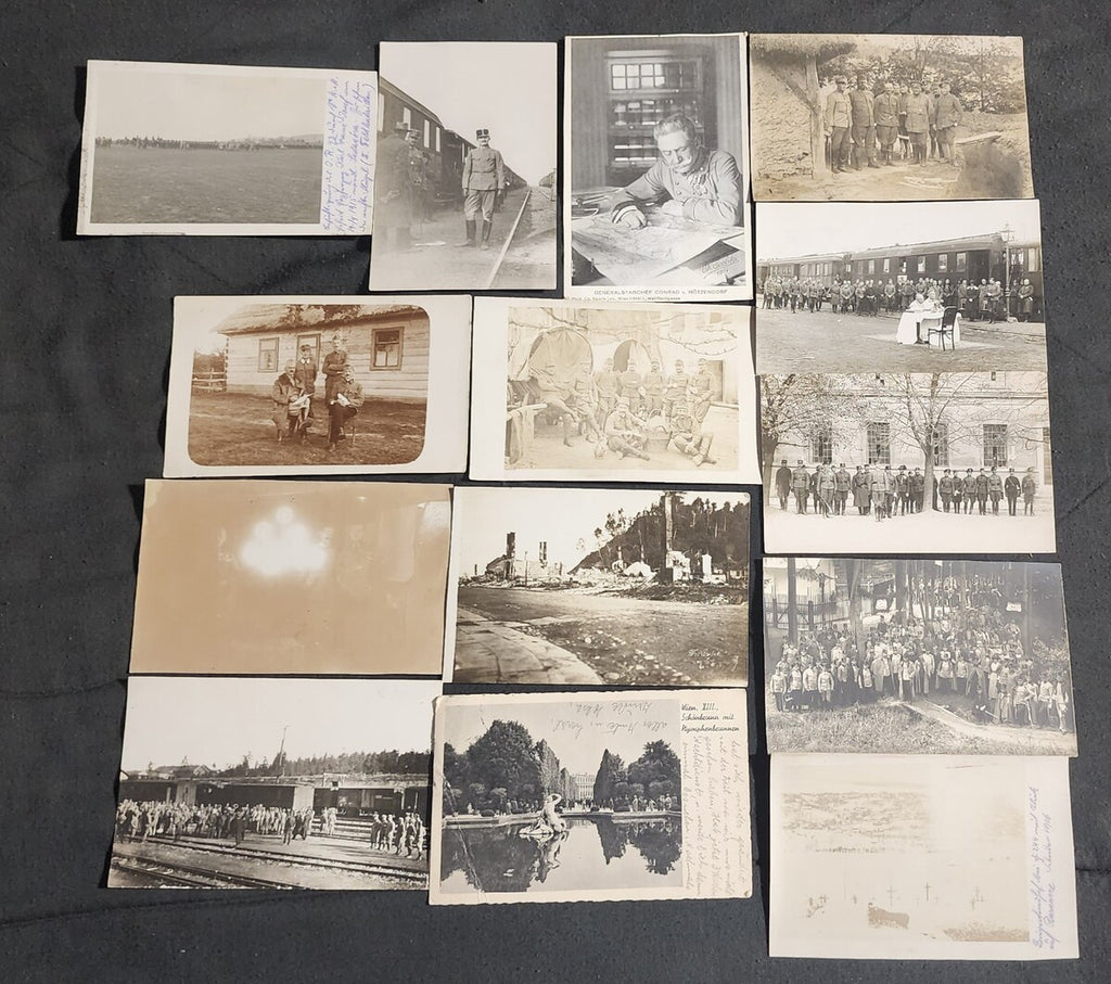 Lot of 14 WW1 Austrian-Hungarian k.u.k. Mostly RPPC Real Photo Postcards USED