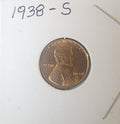 1938 S Lincoln Cent Wheat Penny