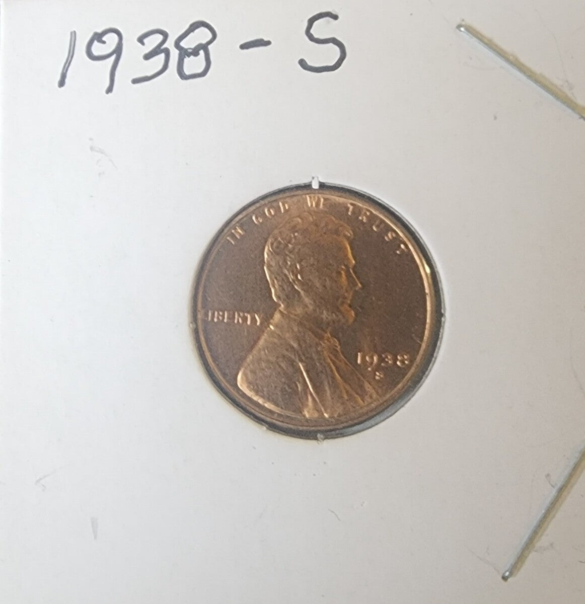 1938 S Lincoln Cent Wheat Penny