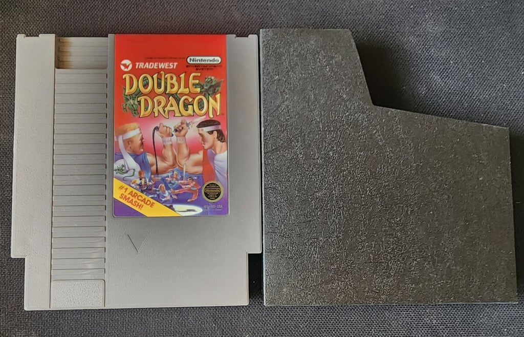 Nintendo NES Double Dragon Game Cartridge + Dust Cover Tested