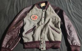VINTAGE DeLong Varsity Style Jacket sz.43 Wool Leather Alaska Huppies Roadhouse