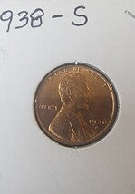 1938 S Lincoln Cent Wheat Penny