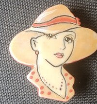 Vintage 20’s style Gatsby Jazz Age Style Flapper Pin BROOCH Lady Vogue