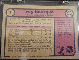 1982-83 O-Pee-Chee #7 SIGNED Ray Bourque Boston Bruins