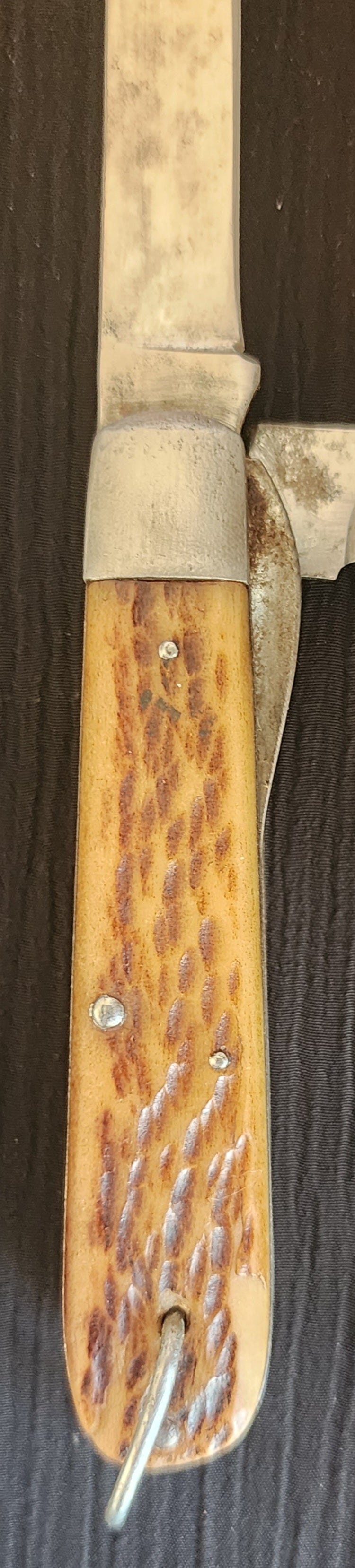 Vintage WWII Era Camillus TL-29 Electricians pocket knife bone handles