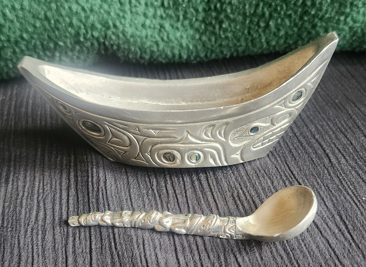 Glen Rabena Northwest Coast Indigenous miniature canoe feast bowl - N.O.S.
