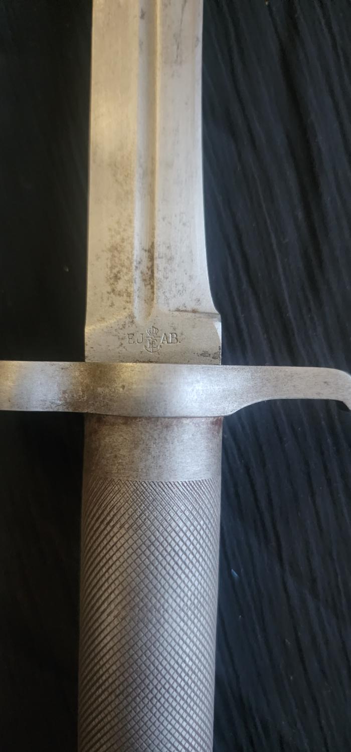 Authentic Vintage Swedish M/1896 Bayonet & Scabbard - EJ AB Marked, Mauser Rifle Compatible