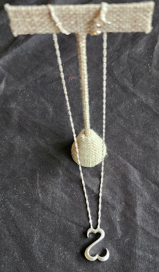JANE SEYMOUR Open Heart Sterling 925 Pendant Necklace 18'' Signed