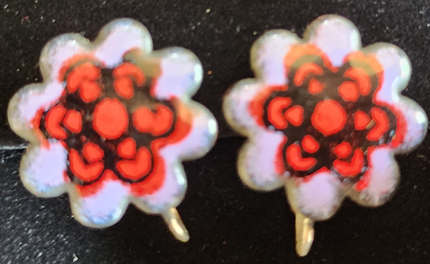 Vintage Lot Of (3) set Enamel Screwback Earrings