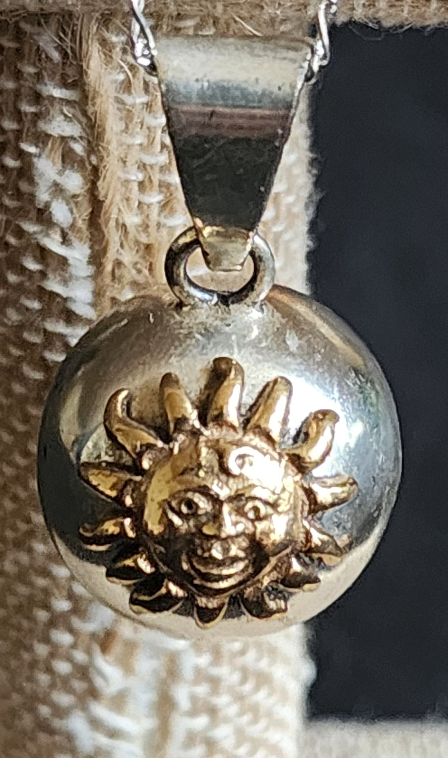 Vintage Helen Andrews HAN 925 Sterling Silver Sun Harmony Ball Chime Necklace