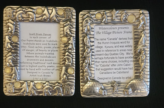 Pair of Inuk Brown Picture Frames – Inuit Drum Dancer & Village Designs