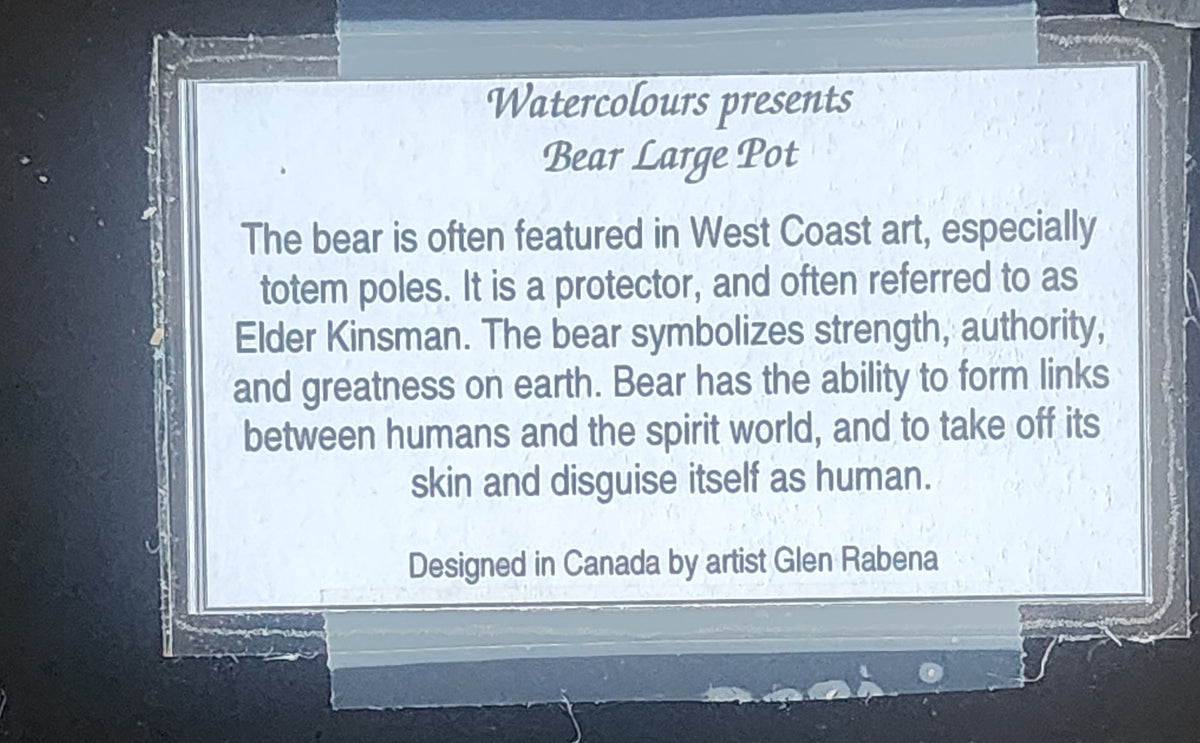 Glen Rabena Northwest Coast "Bear Large Pot" with Abalone Inlays Shadowbox - NOS