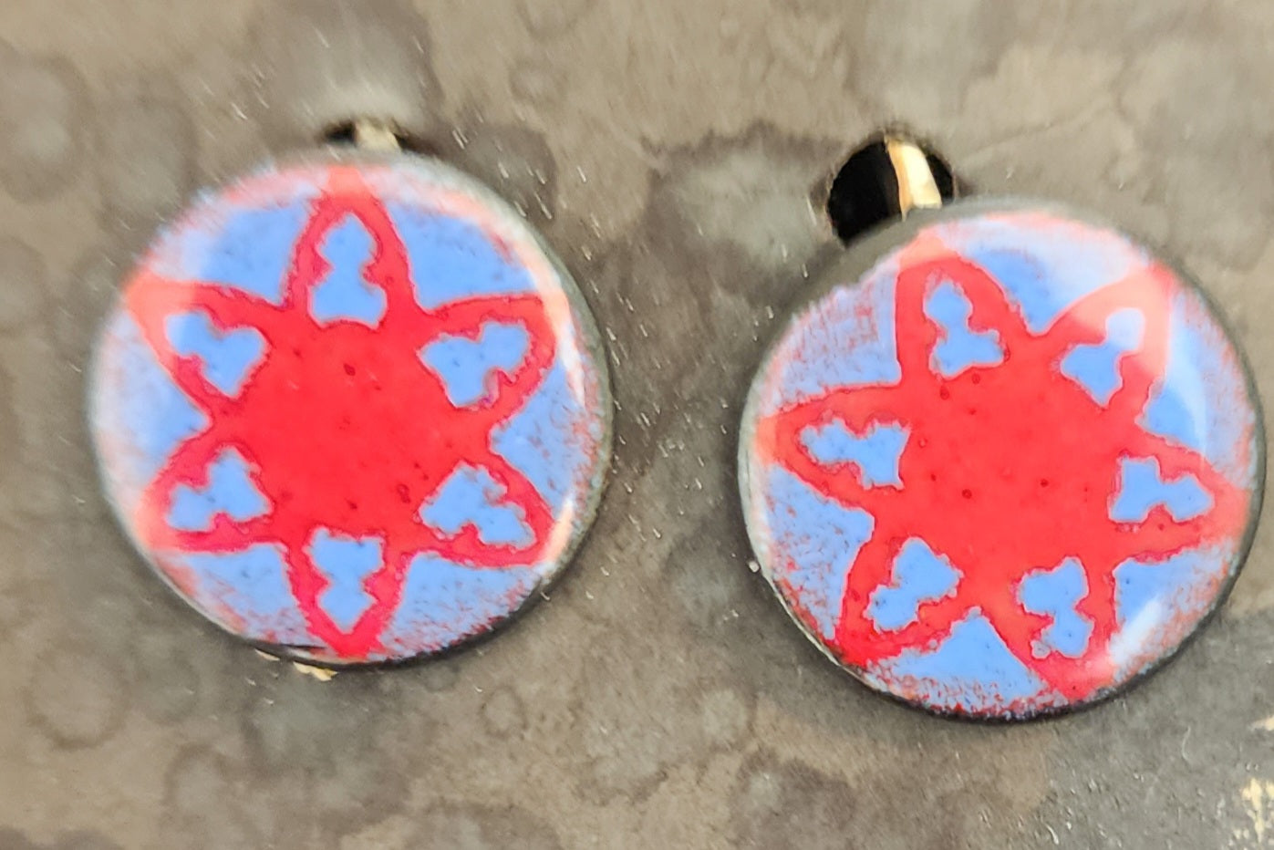 Vintage Lot Of (3) set Enamel Screwback Earrings