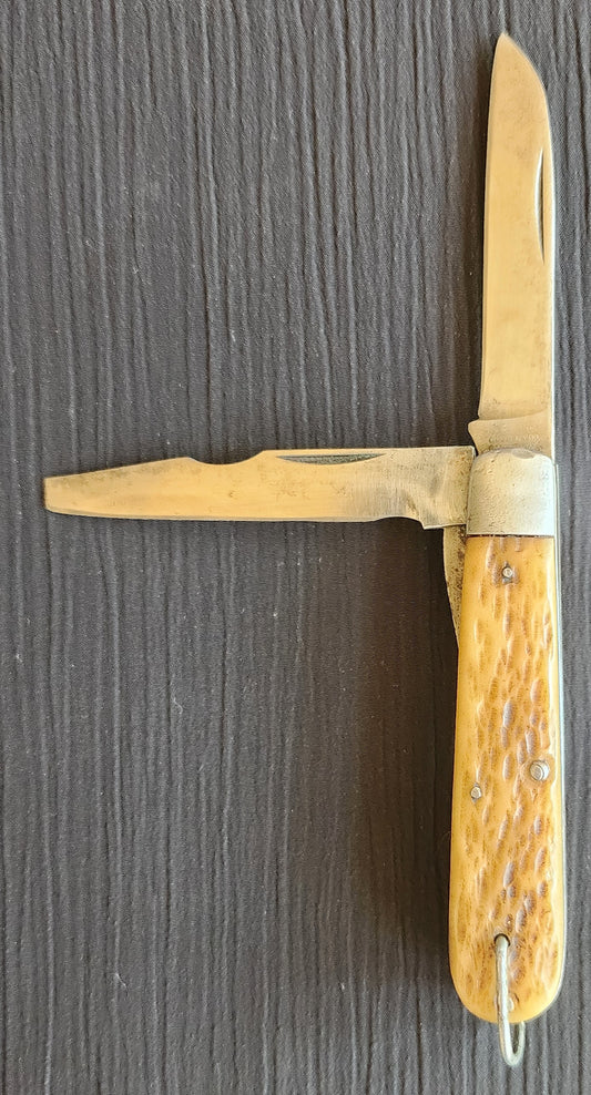 Vintage WWII Era Camillus TL-29 Electricians pocket knife bone handles