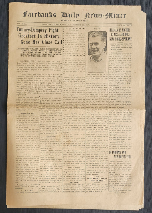 Lot of (9) Rare 1927 - 1940 Fairbanks Alaska Newspapers