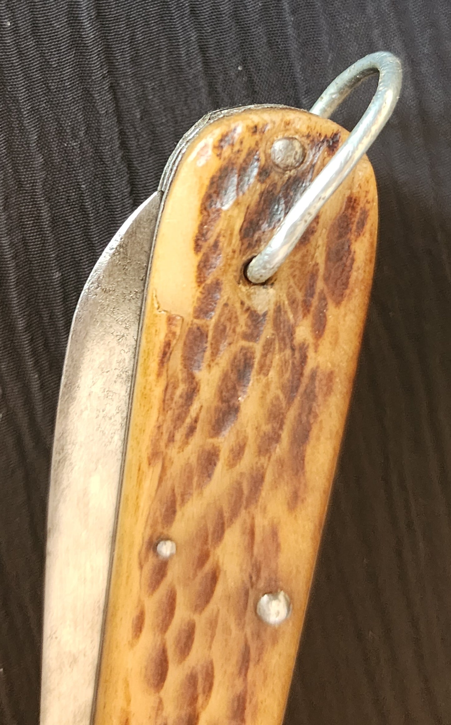 Vintage WWII Era Camillus TL-29 Electricians pocket knife bone handles