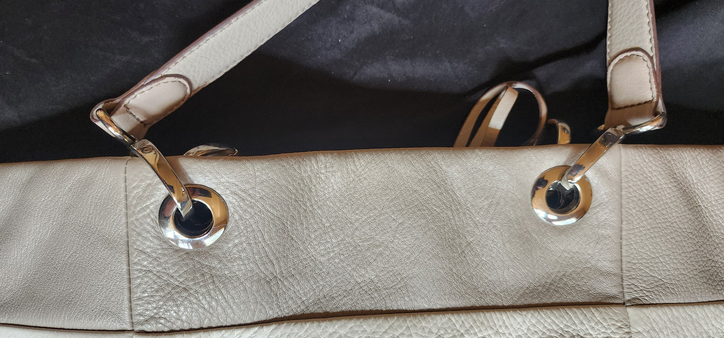 BRIGHTON Color Block Stripes Leather Extra Large Shoulder Tote Bag