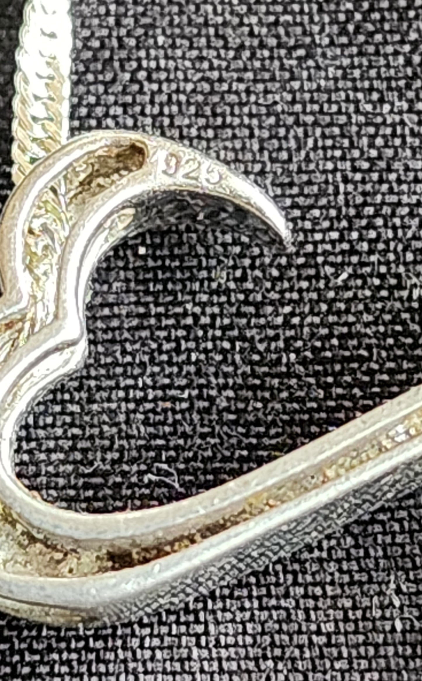 JANE SEYMOUR Open Heart Sterling 925 Pendant Necklace 18'' Signed