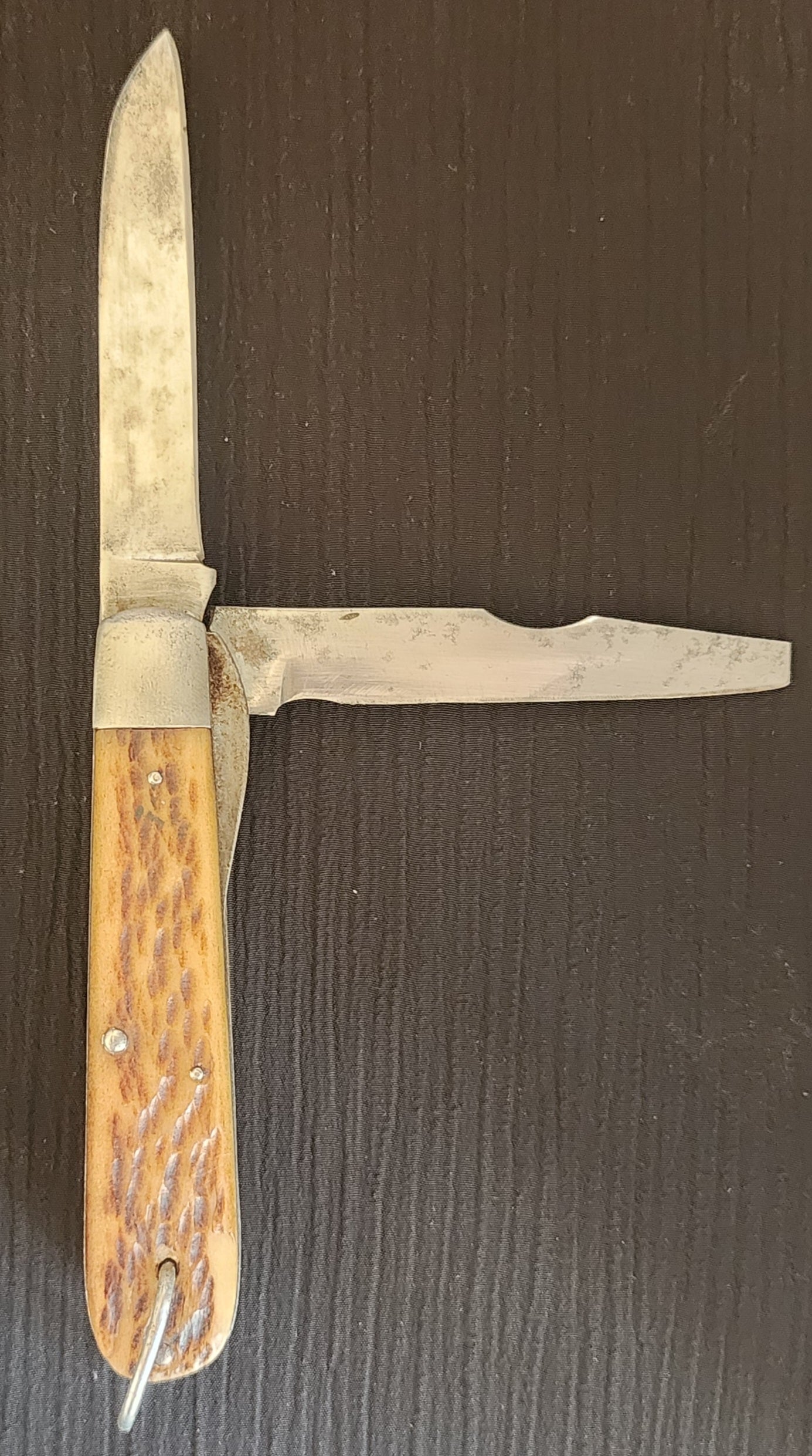 Vintage WWII Era Camillus TL-29 Electricians pocket knife bone handles