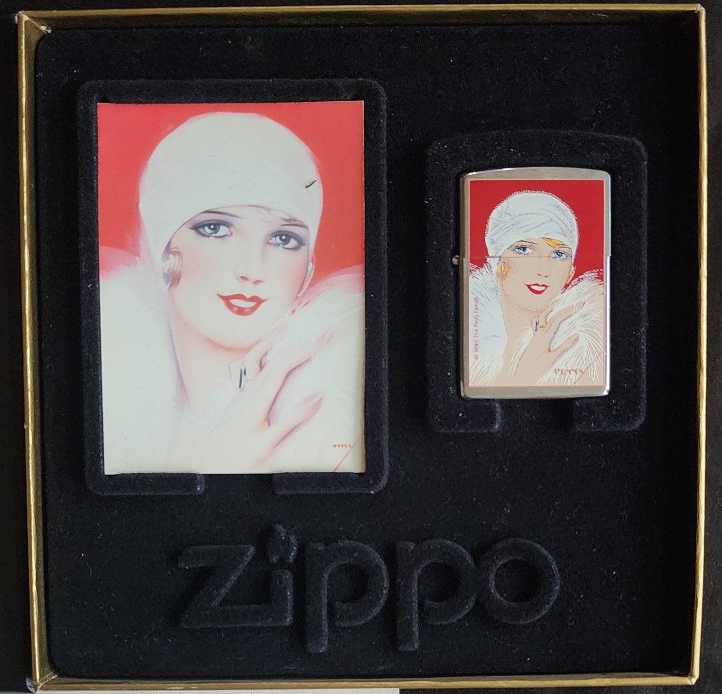 VINTAGE ZIPPO 1997 THE PETTY GIRL RED PINUP LIGHTER SEALED IN BOX