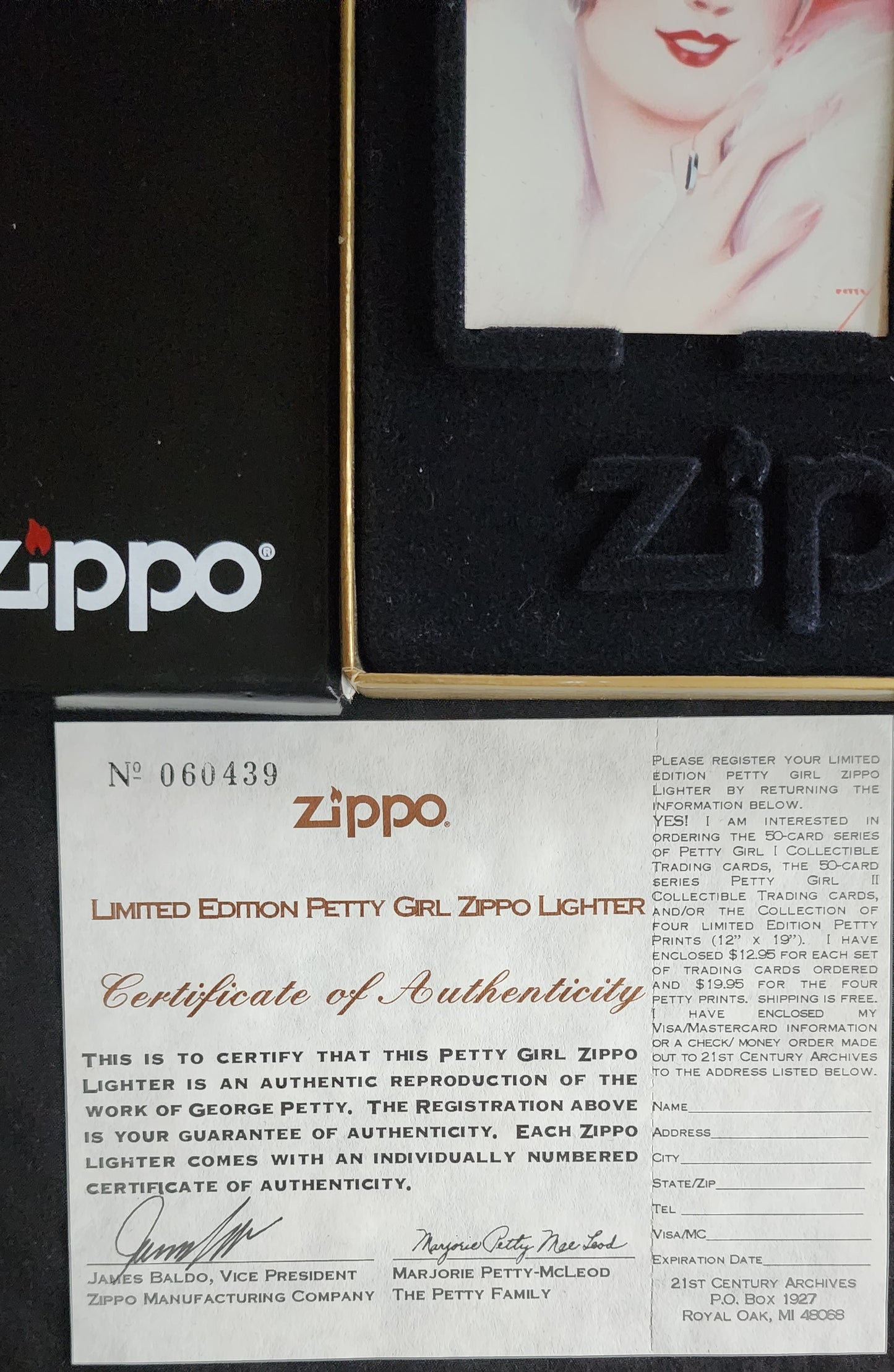 VINTAGE ZIPPO 1997 THE PETTY GIRL RED PINUP LIGHTER SEALED IN BOX