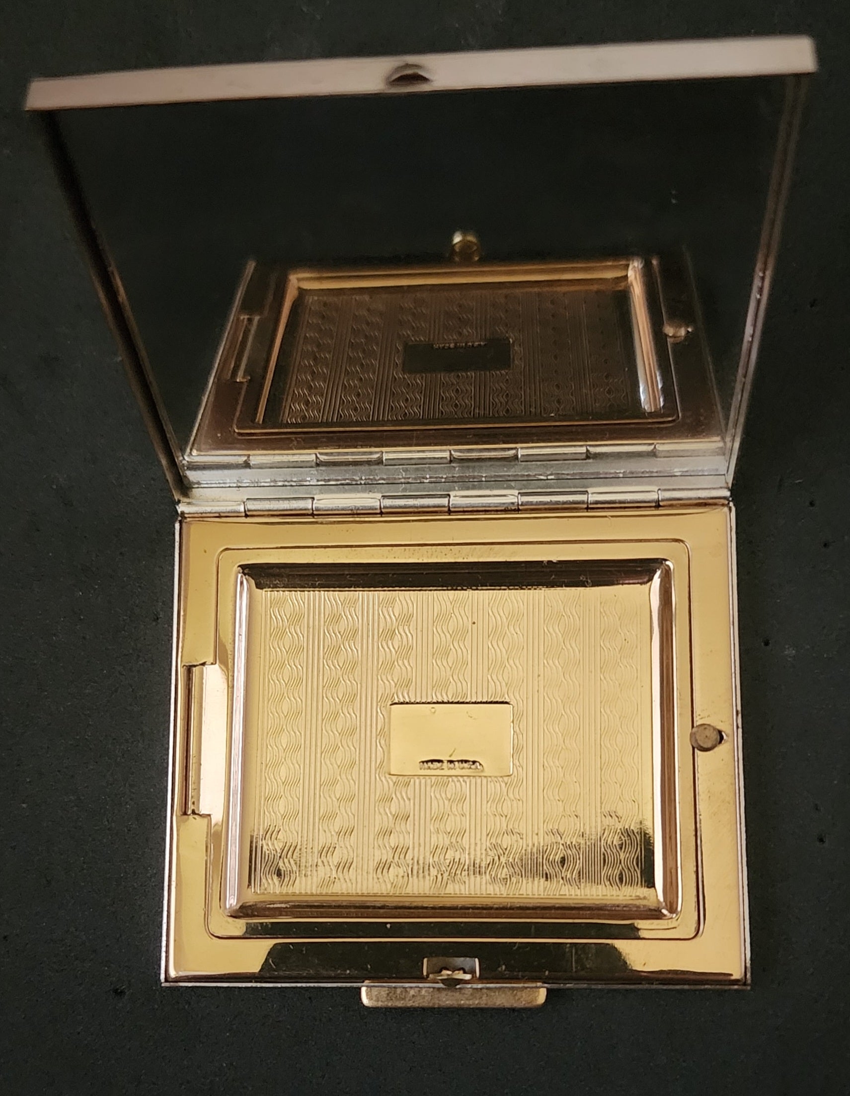 Vintage Cub Scouts Den Mother powder compact, goldtone metal, mirror compact, Scouting memorabilia, collectible, 1940s-50s