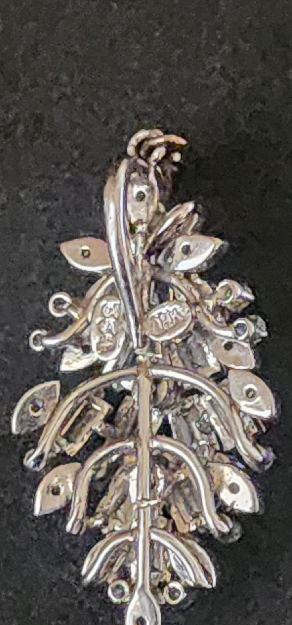 Vintage 18K White Gold 3.34 Carat Total Weight Diamond Pendant – Statement Floral Burst Design