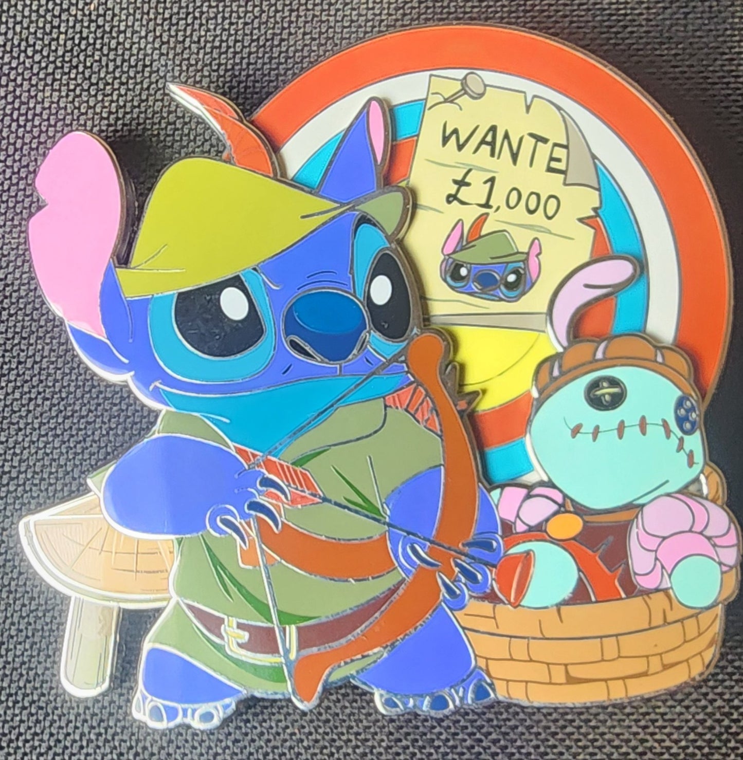 Disney Fantasy Pin Stitch Scrump Robin Hood Crossover Boogieman LE 35