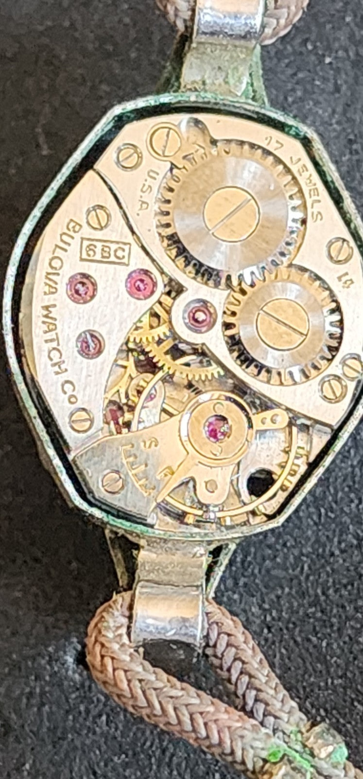 Vintage 1954 Bulova 6BC 17J Ladies Watch 10K RGP Diamond Accents FOR REPAIR L4
