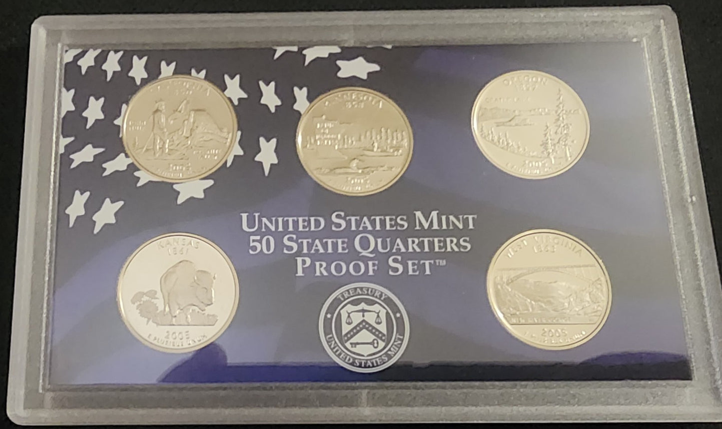 Pair of 2001 & 2005 U.S. Proof Sets in OGP -- 21 TOTAL PERFECT PROOF COINS!