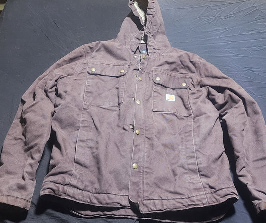 Carhartt Washed Duck Sherpa Lined Size M Relaxed Fit Utility Jacket 0J3826-M