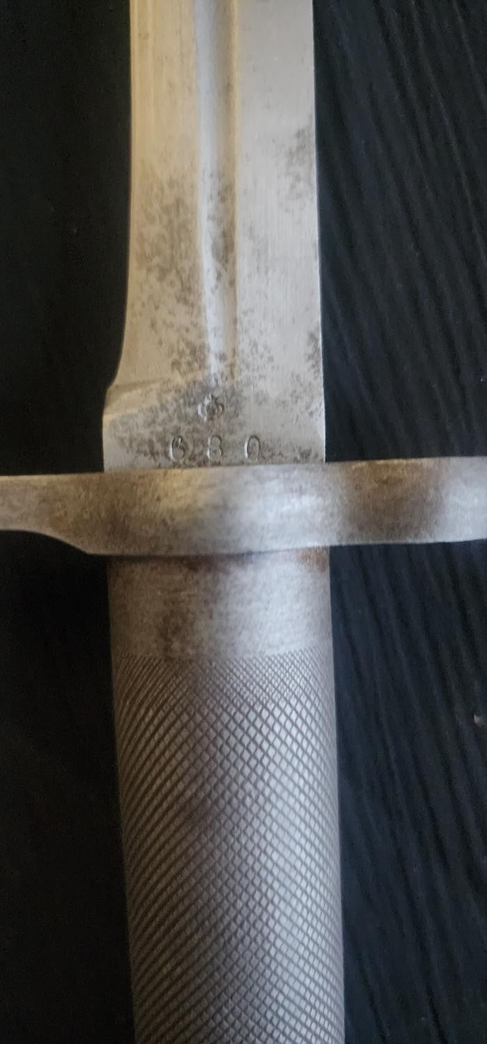 Swedish Mauser M1896 Bayonet Crown & Unit Markings. W/ Scabbard Nice Condition