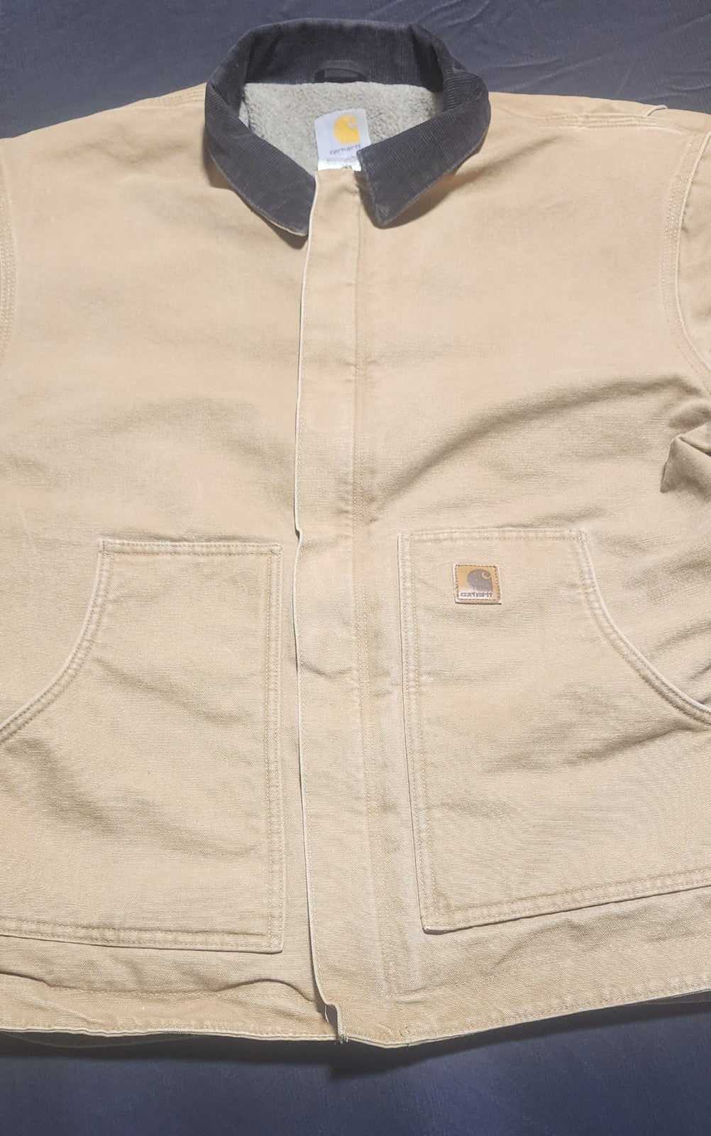 Vintage  Carhartt Mens XL TALL Jacket J164 CML Sherpa Lined Canvas