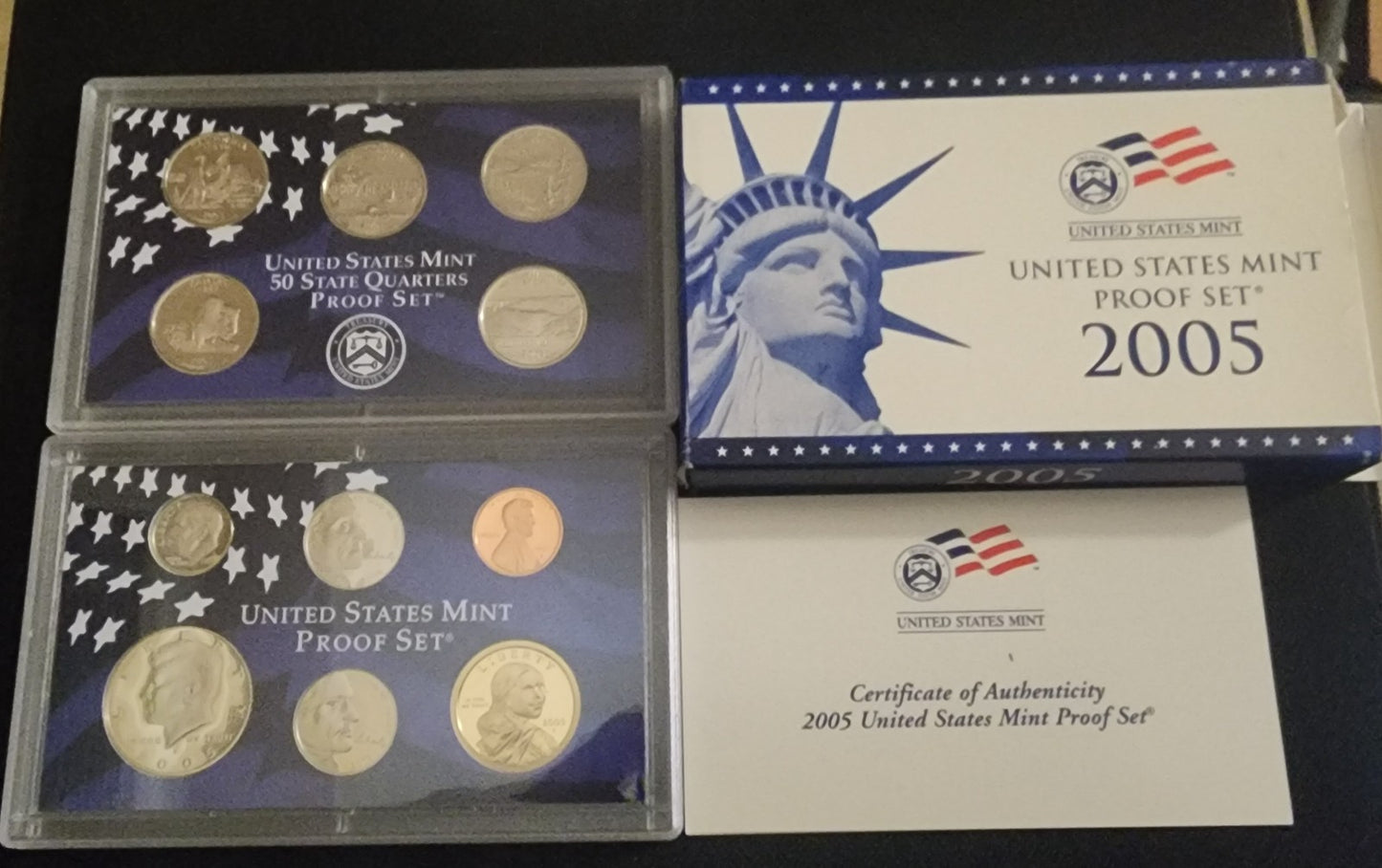 Pair of 2001 & 2005 U.S. Proof Sets in OGP -- 21 TOTAL PERFECT PROOF COINS!
