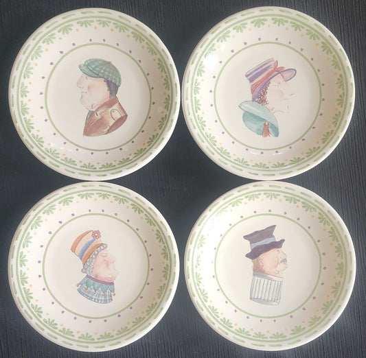 Pfaltzgraff The Circle of Kindness Topsy Turvy 6 1/4" Ceramic Plates - Set of 4