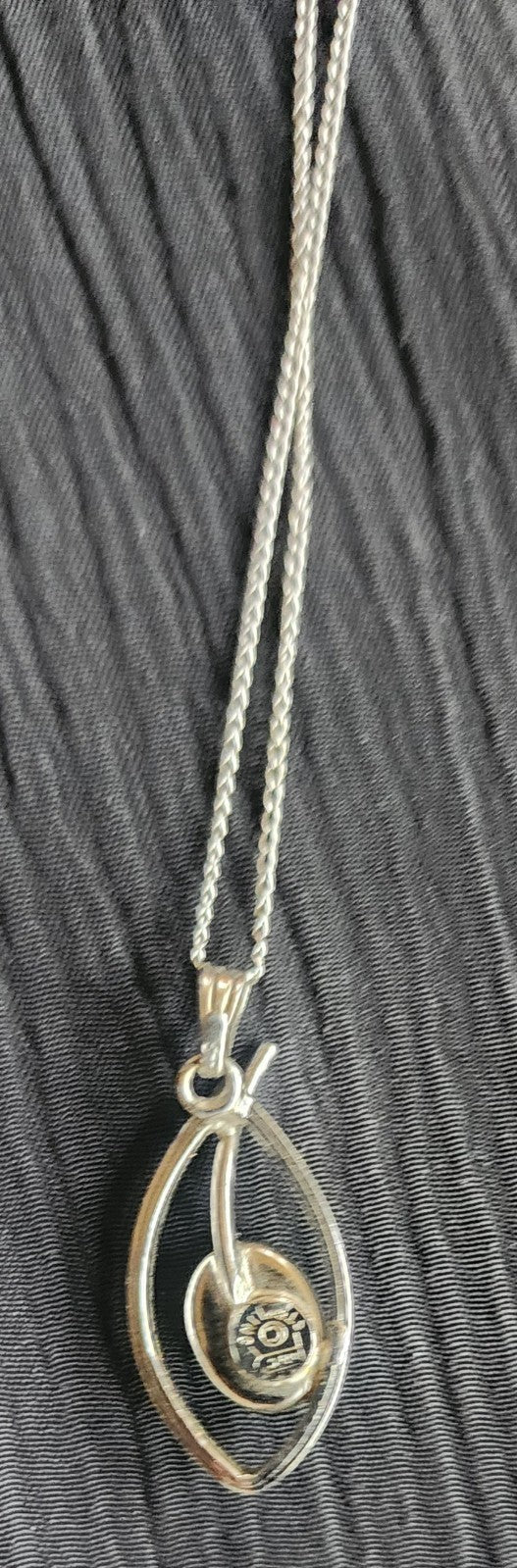 Vintage Rolyn Sterling Silver .925 Pendant with 14k White Gold Chain
