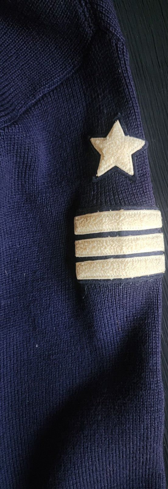 1950s Letterman Vintage Unisex Blue Cardigan Boyfriend Button Sweater
