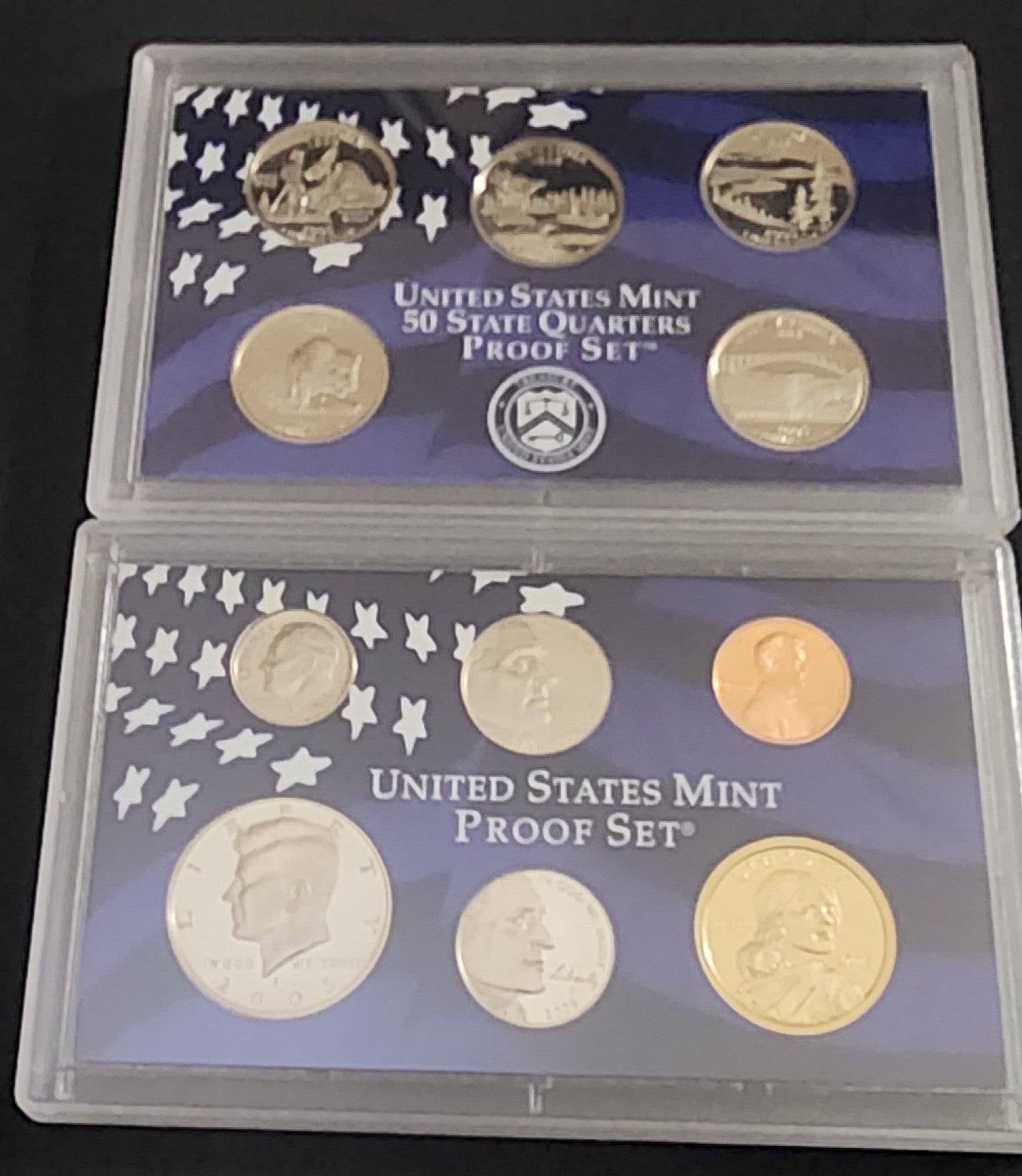 Pair of 2001 & 2005 U.S. Proof Sets in OGP -- 21 TOTAL PERFECT PROOF COINS!