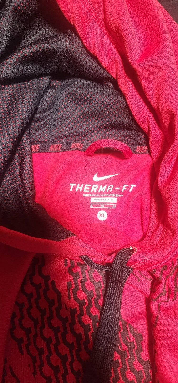 Nike Therma Fit Mens Hoodie Sweatshirt XL Red