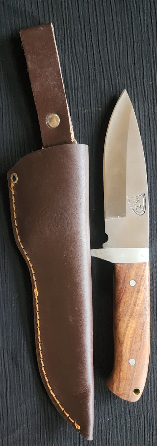 Fixed Blade Kuzach Knife DKZ Made in USA With Leather Sheath