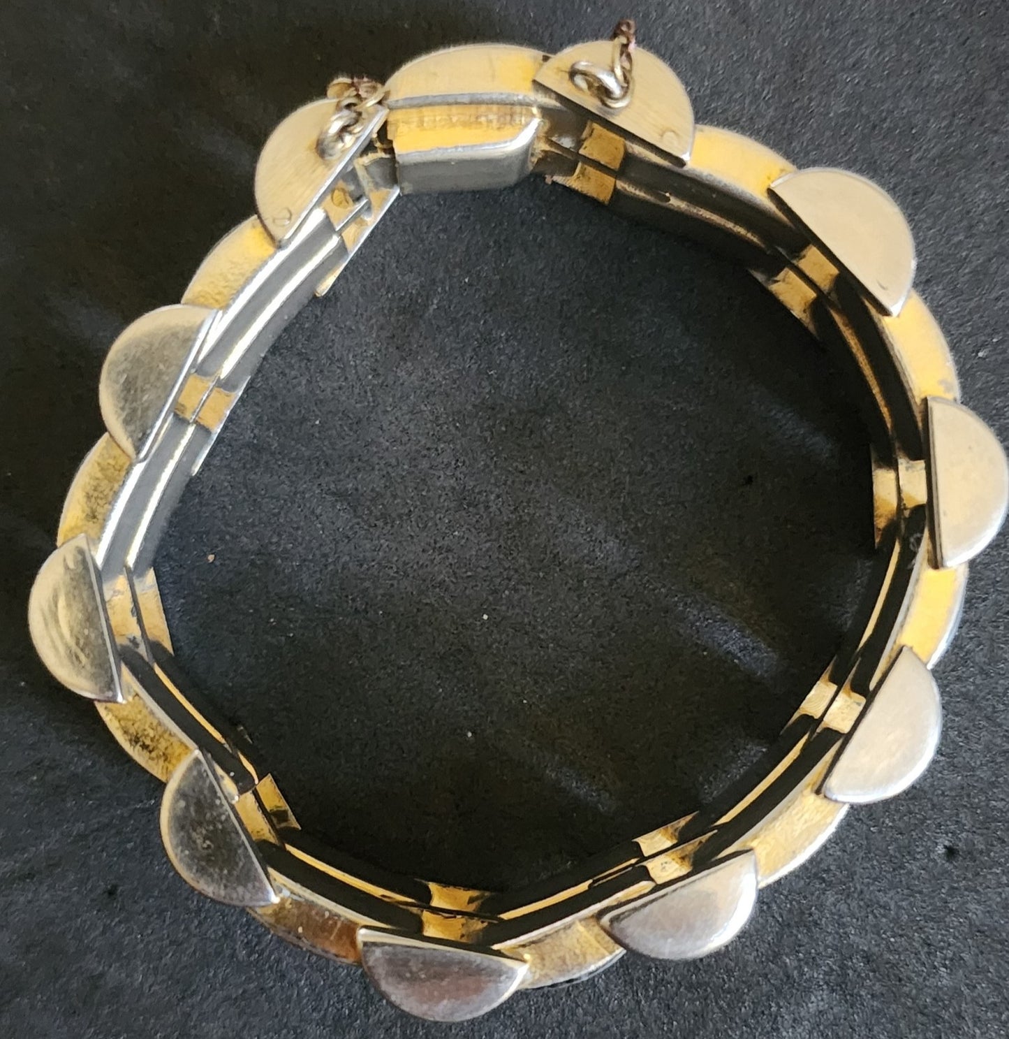 VINTAGE Damascene Gold tone metal Bracelet 1950s-60's