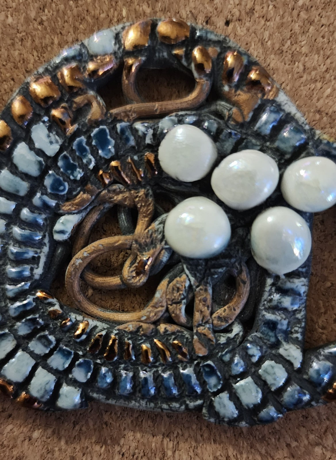 Vintage Scarf Slide Buckle Signed by ULLA Winblad HJELMQVIST 85'