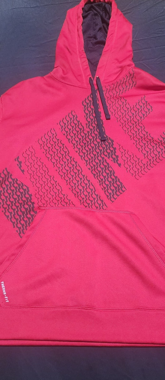 Nike Therma Fit Mens Hoodie Sweatshirt XL Red