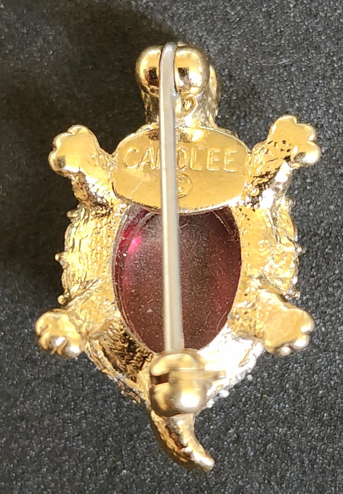 Vintage Signed Carolee rhinestone turtle brooch Rare