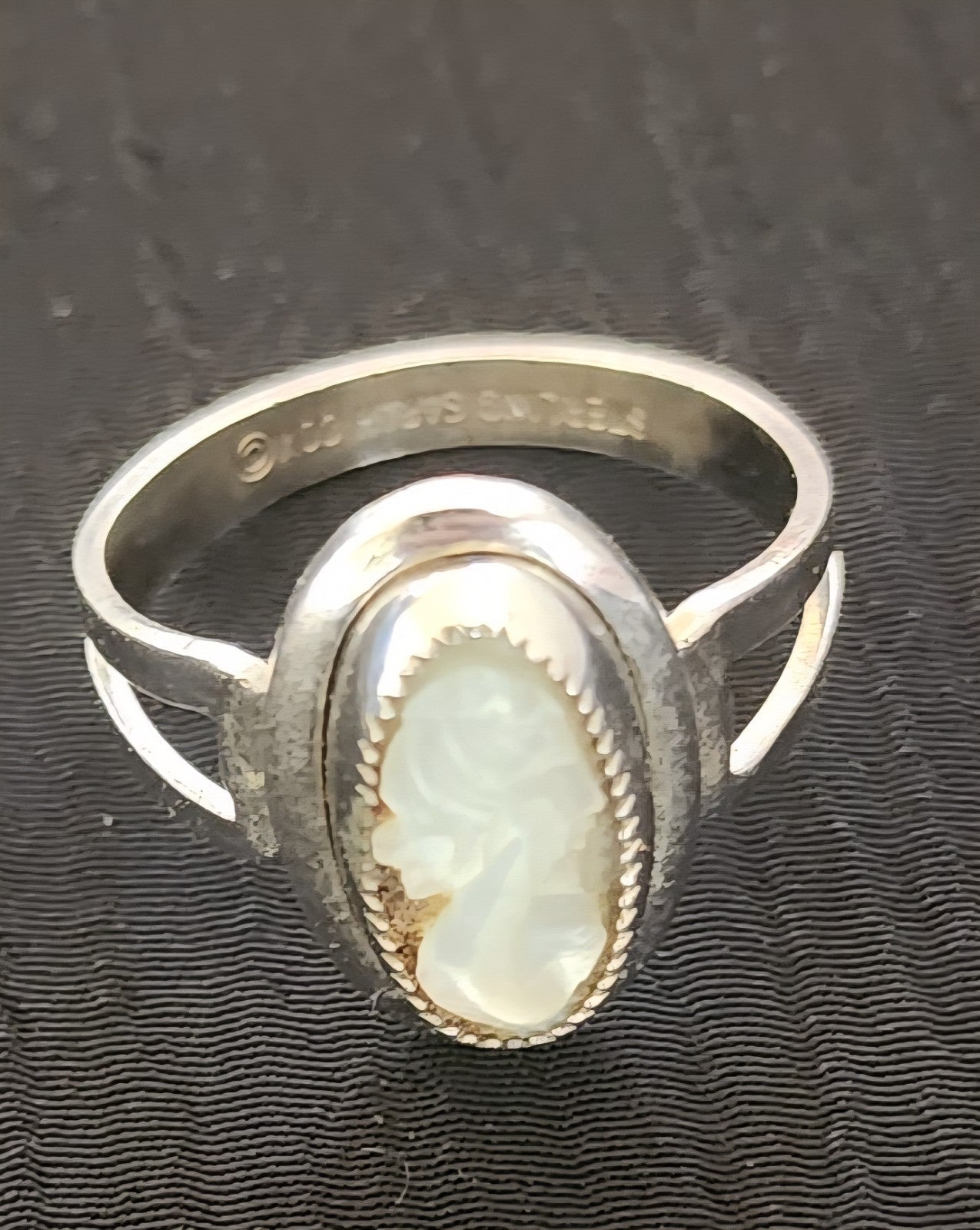 Sarah Coventry Sterling .925 Cameo Ring, earrings, and necklace Set Vintage