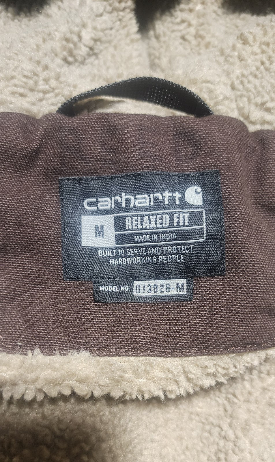 Carhartt Washed Duck Sherpa Lined Size M Relaxed Fit Utility Jacket 0J3826-M