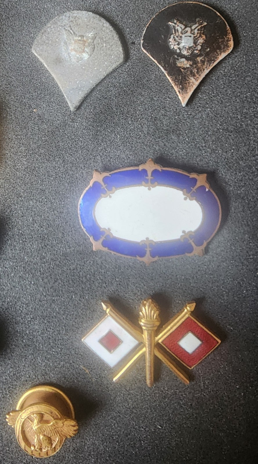 Mixed Lot Of U.S.  Military Pins and One Button Most WW2